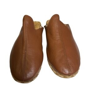 TIGRIS Handmade Natural Women's Brown‎ Leather Slip On Shoes Size 38 Casual SU
